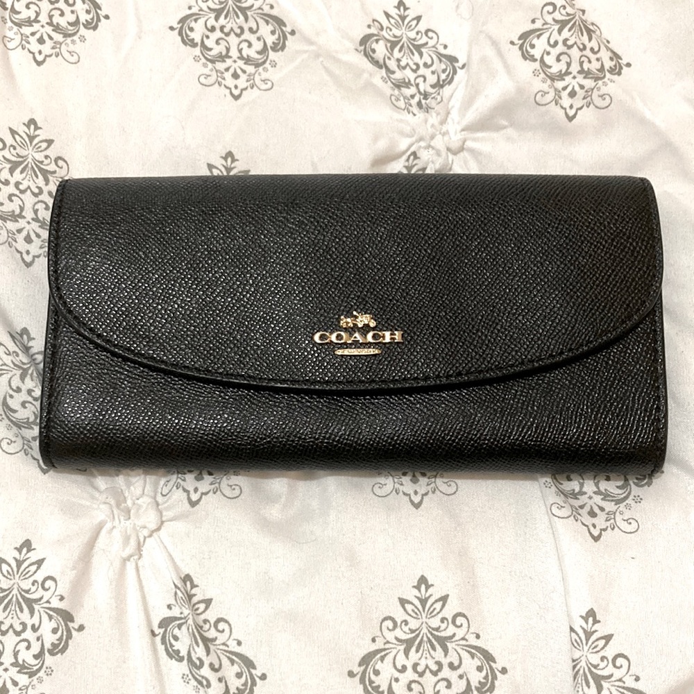 Coach Black Slim Envelope Wallet